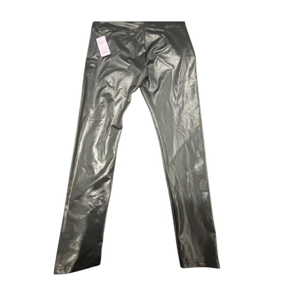 Wild Fable Women Metallic Black Leggings Shiny Stretch Pants Size L